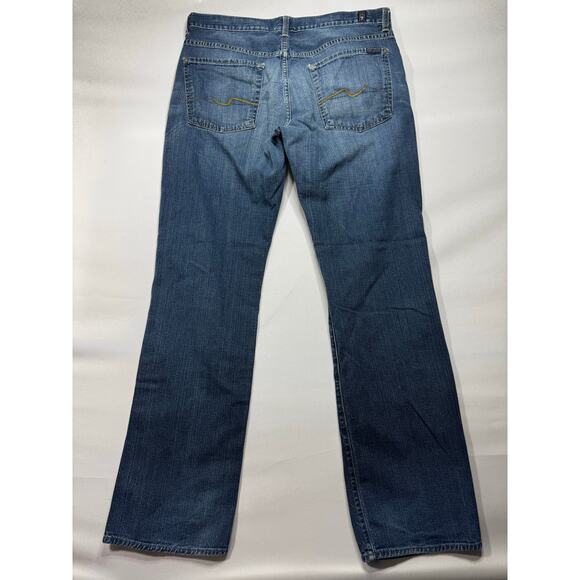 7 For All Mankind Men's Austyn Straight Leg Blue Denim Jeans - Size 36x34 *READ* - Picture 2 of 7